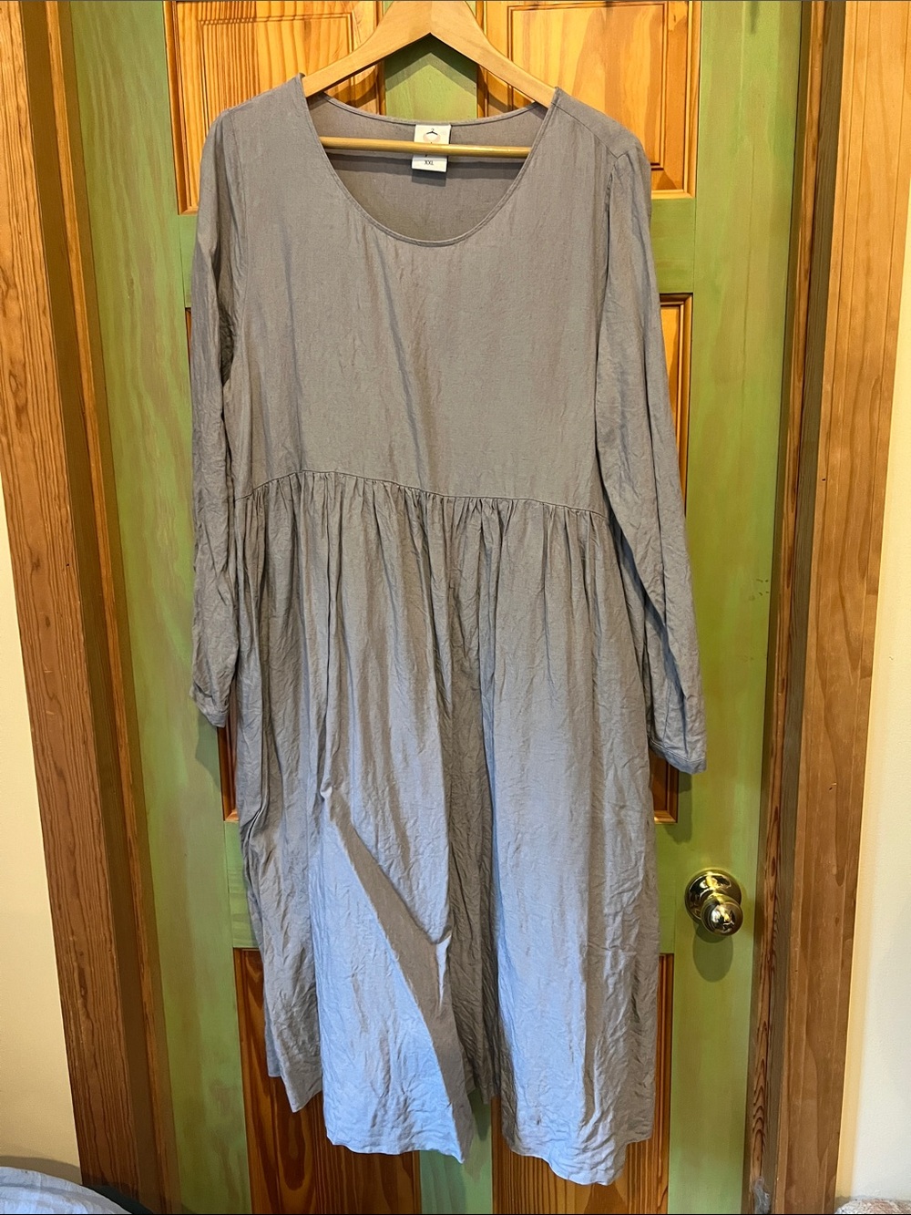 Son de Flor Light Gray Long Sleeve Midi Dress
